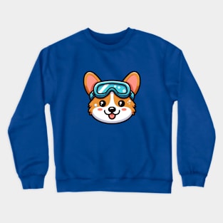 Swimming corgi puppy Crewneck Sweatshirt